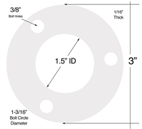 Equalseal EQ 510 Custom FF Gasket 1.5" x 3" FF - 1/16" Thick