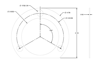 Equalseal EQ250 Vegetable Fiber -  1/16" Thick - Custom Gasket - Per Drawing #HG901268