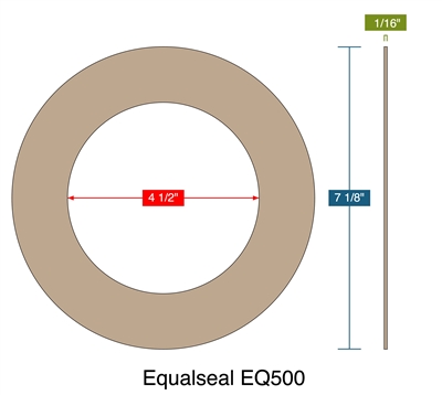 Equalseal EQ500 -  1/16" Thick - Ring Gasket - 300 Lb. - 4"