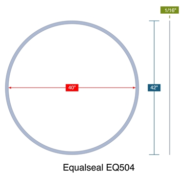 Equalseal EQ504 -  1/16" Thick - Ring Gasket - 40" ID - 42" OD