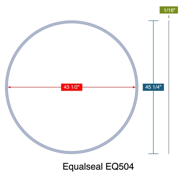Equalseal EQ504 - Ring Gasket -  1/16" Thick - 43.5" ID - 45.25" OD