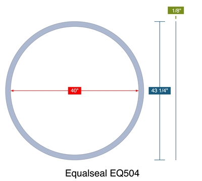 Equalseal EQ504 -  1/8" Thick - Ring Gasket - 40" ID - 43.25" OD