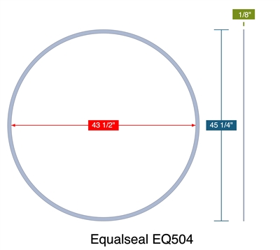 Equalseal EQ504 - Ring Gasket -  1/8" Thick - 43.5" ID - 45.25" OD