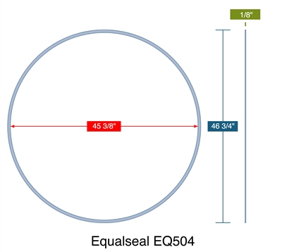 Equalseal EQ504 Ring Gasket - 45.375" ID x 46.75" OD x 1/8" Thick