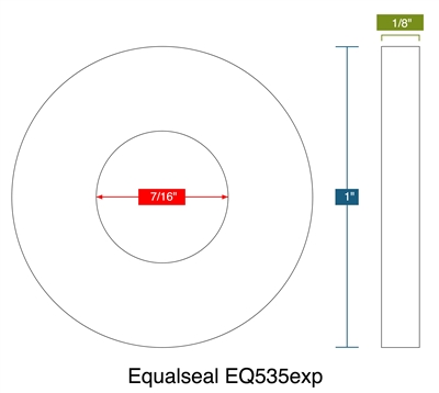 Equalseal EQ 535exp Custom Ring Gasket - 7/16" ID x 1" OD x 1/8" Thick