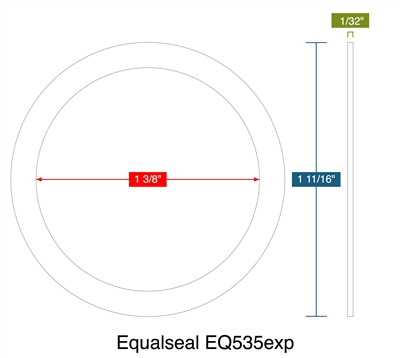 Equalseal EQ535exp -  1/32" Thick - Ring Gasket - 1.375" ID - 1.6875" OD