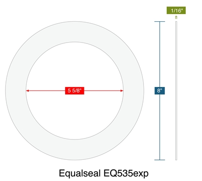 Equalseal EQ535exp -  1/16" Thick - Ring Gasket - 5.625" ID - 8" OD