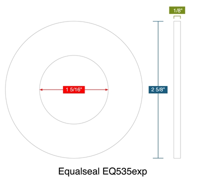 Equalseal EQ535exp -  1/8" Thick - Ring Gasket - 150 Lb. - 1"