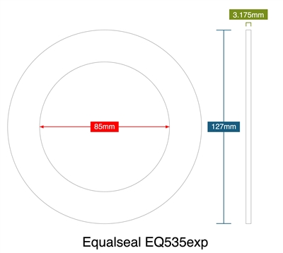 Equalseal EQ535exp - Ring Gasket - 3.18mm Thick - 85mm ID - 127mm OD