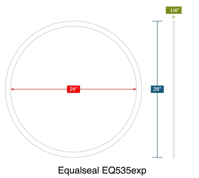 Equalseal EQ535exp - Ring Gasket -  1/4" Thick - 24" ID - 26" OD