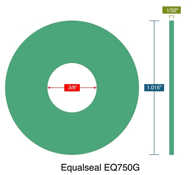 Equalseal EQ750G - 1/32" Thick - Ring Gasket - .375" ID - 1.015" OD