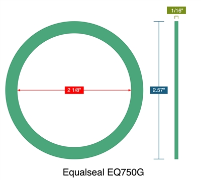 Equalseal EQ750G - Ring Gasket -  1/16" Thick - 2.125" ID - 2.57" OD