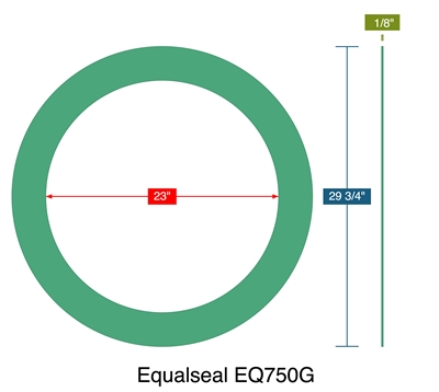Equalseal EQ750G -  1/8" Thick - Ring Gasket - 23" ID - 29.75" OD