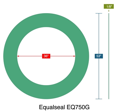 Equalseal EQ750G -  1/8" Thick - Ring Gasket - 36" ID - 53" OD