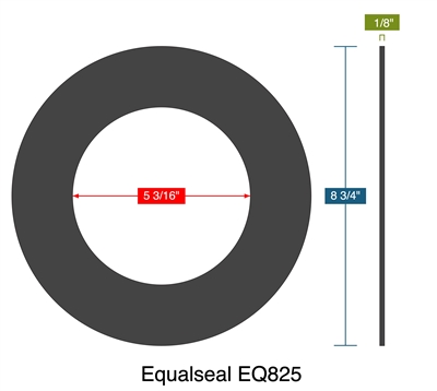 Equalseal EQ825 - Ring Gasket -  1/8" Thick - 5.1875" ID - 8.75" OD