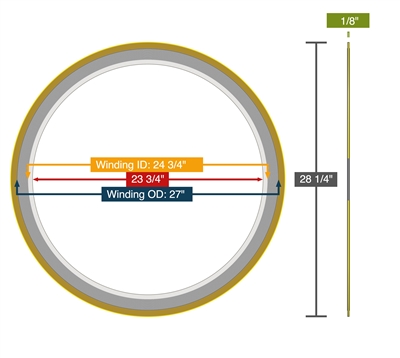 Equalseal Spiral Wound Gasket - 304 Stainless Steel winding - Flexible Graphite Filler - 150 Lb. - 24" - 304 Inner - 304 Outer