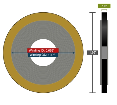 EQSW-304/FG with Carbon Steel Guide Ring- Winding .669" x 1.57" - 1.96" OD Carbon Outer