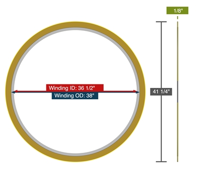 Equalseal Spiral Wound Gasket - 304 Stainless Steel winding - Flexible Graphite Filler - 36.5" X 38" -  - 41.25" Outer Diameter