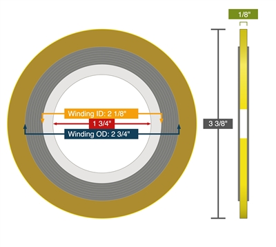 Equalseal Spiral Wound Gasket - 304 Stainless Steel winding - PTFE Filler - 2.125" X 2.75" - 1.75" Inner Diameter - 3.375" Outer Diameter