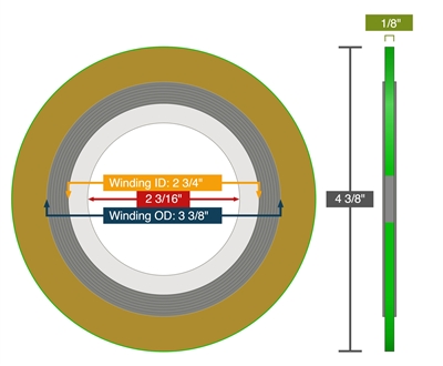 EQSW  316 SS/FG Filler Gasket - 300 Lb. - 2" with 316 Inner & Outer Ring - Domestic Material ONLY