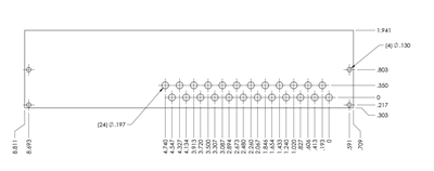 Virgin PTFE Sheet - 1/32" Thick x 9.53" x 2.25" - see drawing -  Prototype Quantities