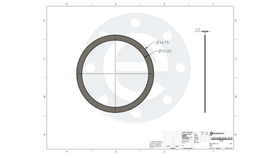 Equalseal EQFG - Foil Insert -  1/8" Thick - Ring Gasket - 150 lb. Class Series A - 30"