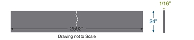 Equalseal EQFG - No Insert -  1/16" Thick - 24" x 216 ft.