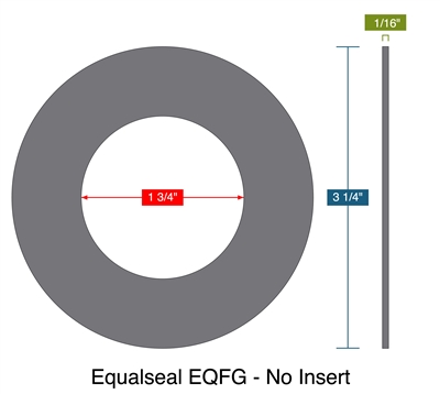 Equalseal EQFG - No Insert -  1/16" Thick - Ring Gasket - 1.75" ID - 3.25" OD