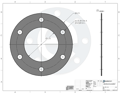 Equalseal EQFG - Tang Insert -  1/16" Thick - Per Drawing #05-FM-0012