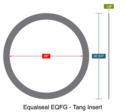 Equalseal EQFG - Tang Insert -  1/8" Thick - Ring Gasket - 150 Lb./150 Lb. Series A - 28"