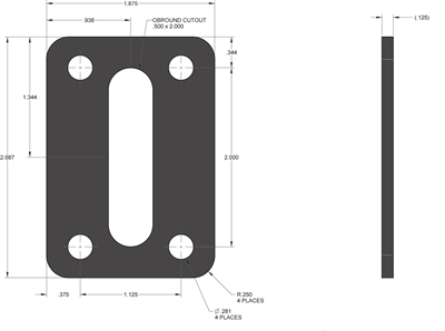 Equalseal EQ FGSS Custom Gasket - 1/8" x 1.875" x 2.687" per 99-17332