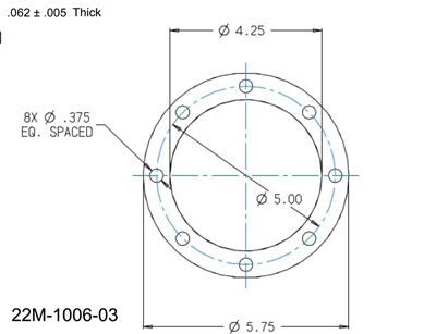 Foil Inserted Flexible Graphite Custom Full Face - 1/16" x 4-1/4" x 5-3/4"