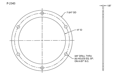 Flexible Graphite With .002" SS Foil Insert - 1/8" Thick Per Dwg # P-2343