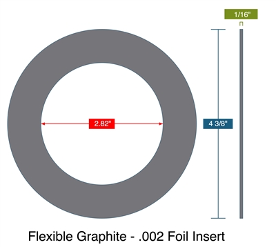 Foil Inserted Flexible Graphite - 1/16" x 2-13/16" x 4-3/8"