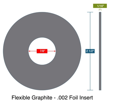 Foil Inserted Flexible Graphite - 1/16" x 7/8" x 2-1/2"
