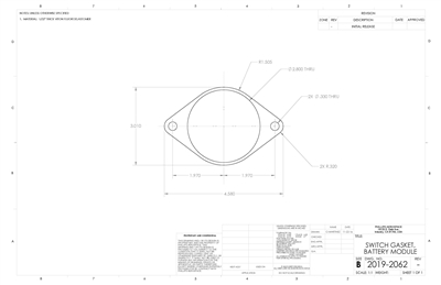 75 Duro VitonÂ® FKM - .031" Thk - Per DWG # 2019-2062