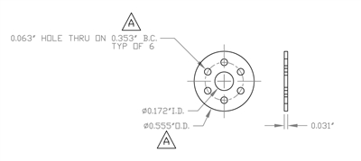 70 Duro VitonÂ® FKM Custom Full Face - 1/32" x .172" ID x .555" OD