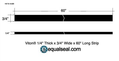 70 Duro VitonÂ® FKM Strip - 1/4" Thick x 3/4" x 60"