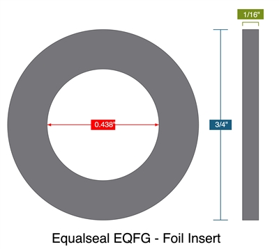 Equalseal EQFG - Foil Insert - Ring Gasket -  1/16" Thick - .438" ID - .750" OD