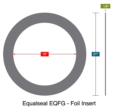 Equalseal EQFG - Foil Insert - Ring Gasket -  1/8" Thick - 16" ID - 21" OD
