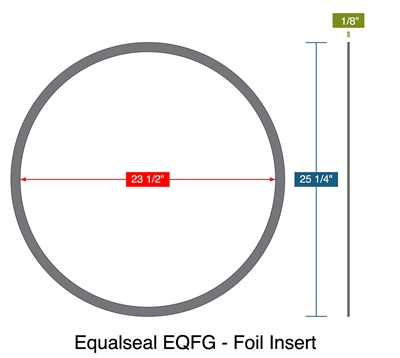 Equalseal EQFG - Foil Insert - Ring Gasket -  1/8" Thick - 23.5" ID - 25.25" OD