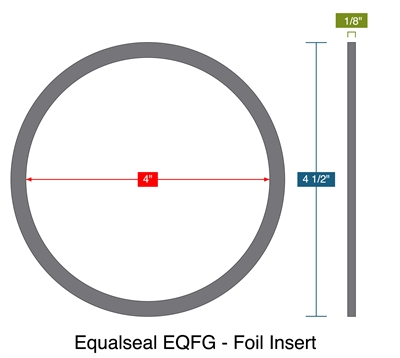 Equalseal EQFG - Foil Insert -  1/8" Thick - Ring Gasket - 4" ID - 4.5" OD