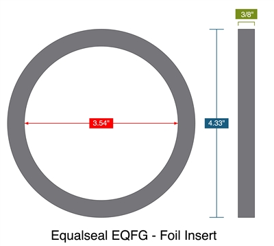 Equalseal EQFG - Foil Insert - Ring Gasket -  3/8" Thick - 3.54" ID - 4.33" OD