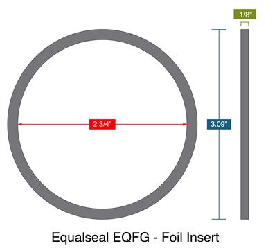 Equalseal EQFG - Foil Insert - Ring Gasket -  1/8" Thick - 2.75" ID - 3.09" OD