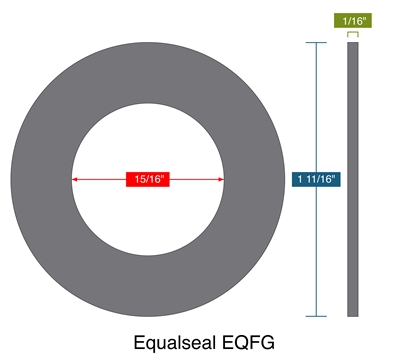 Equalseal EQFG with .002" Tang Insert- Ring Gasket -  1/16" Thick - 0.9375" ID - 1.6875" OD