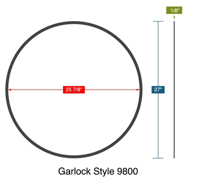 Garlock Style 9800 -  1/8" Thick - Ring Gasket - 25.875" ID - 27" OD