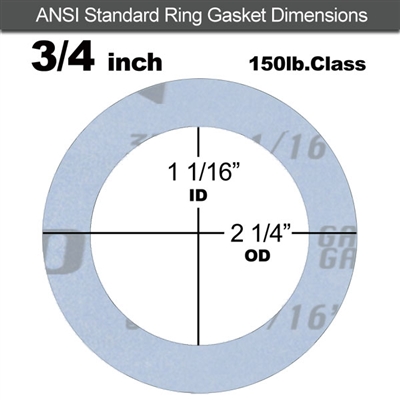 Garlock Gylon 3504 - Ring Gasket -  1/16" Thick - 1.0625" ID - 2.25" OD