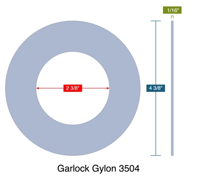 Garlock Gylon 3504 -  1/16" Thick - Ring Gasket - 300 Lb./400 Lb./600 Lb. - 2"