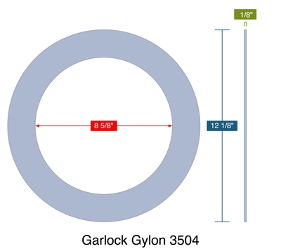 Garlock Gylon 3504 -  1/8" Thick - Ring Gasket - 300 Lb. - 8"