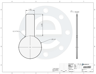 Garlock Gylon 3545 -  1/8" Thick - Tabbed Blind Ring Gasket - 150 Lb. - 1"